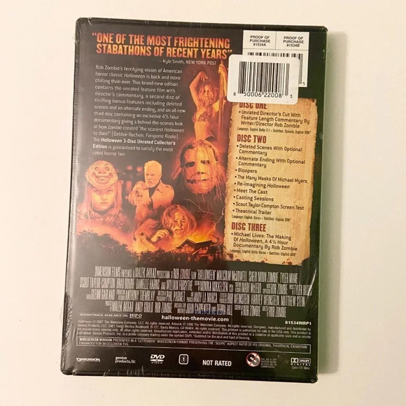 2008 Rob Zombie Film  Halloween 3 Disc Set Unrated Collectors Edition DVD Sealed - Picture 10 of 15